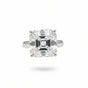 16.1 ct DEW White Moissanite Asscher Solitaire Ring - 18K Gold Vermeil on 925 Sterling Silver