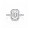 4.5 ct DEW White Moissanite Emerald Solitaire Ring - 18K Gold Vermeil on 925 Sterling Silver