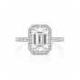 4.5 ct DEW White Moissanite Emerald Solitaire Ring - 18K Gold Vermeil on 925 Sterling Silver