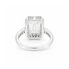 4.5 ct DEW White Moissanite Emerald Solitaire Ring - 18K Gold Vermeil on 925 Sterling Silver