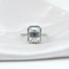 4.5 ct DEW White Moissanite Emerald Solitaire Ring - 18K Gold Vermeil on 925 Sterling Silver