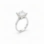 4.15 ct DEW White Moissanite Princess Solitaire Ring - 18K Gold Vermeil on 925 Sterling Silver