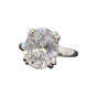 21.0 ct DEW White Moissanite Oval Solitaire Ring - 18K Gold Vermeil on 925 Sterling Silver
