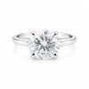 6.2 Ct White Moissanite Round Solitaire Ring - 925 Sterling Silver Gold Vermeil