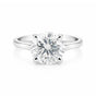 6.2 Ct White Moissanite Round Solitaire Ring - 925 Sterling Silver Gold Vermeil
