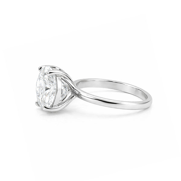 9.9 Ct White Moissanite Round Solitaire Ring - 925 Sterling Silver Gold Vermeil