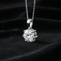 3.45 Ct Round Certified White Moissanite Pendant In Vermeil 925 Silver Jewelry