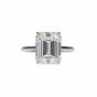 4.15 ct DEW White Moissanite Emerald Solitaire Ring - 18K Gold Vermeil on 925 Sterling Silver