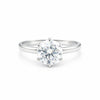 2.70 ct DEW Round Cut White Moissanite Solitaire Ring Certified 18K Gold Plated