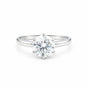 2.70 ct DEW Round Cut White Moissanite Solitaire Ring Certified 18K Gold Plated