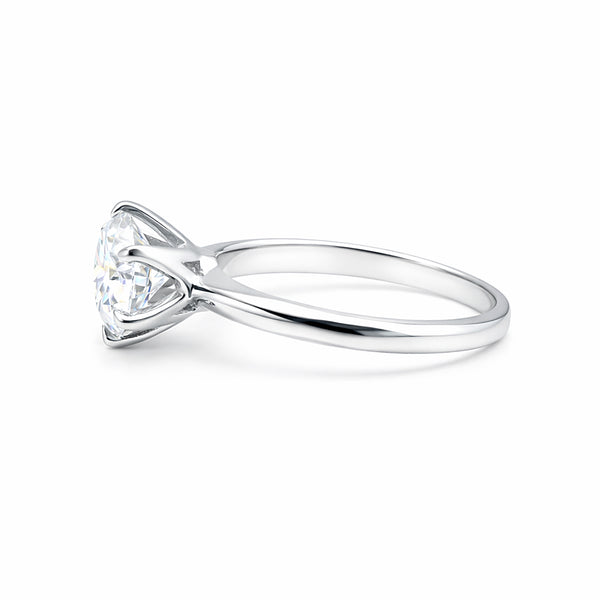 9.1 ct DEW White Moissanite Round Solitaire Ring - 18K Gold Vermeil on 925 Sterling Silver