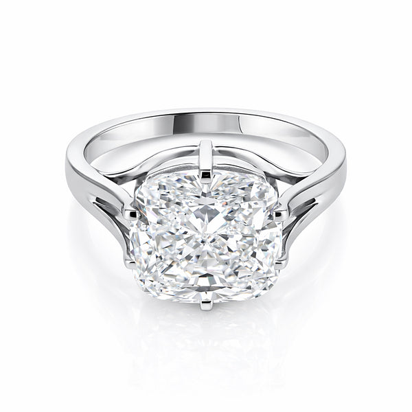 6 Ct Certified Radiant Cut White Soliaire Moissanite Gold Vermeil Ring