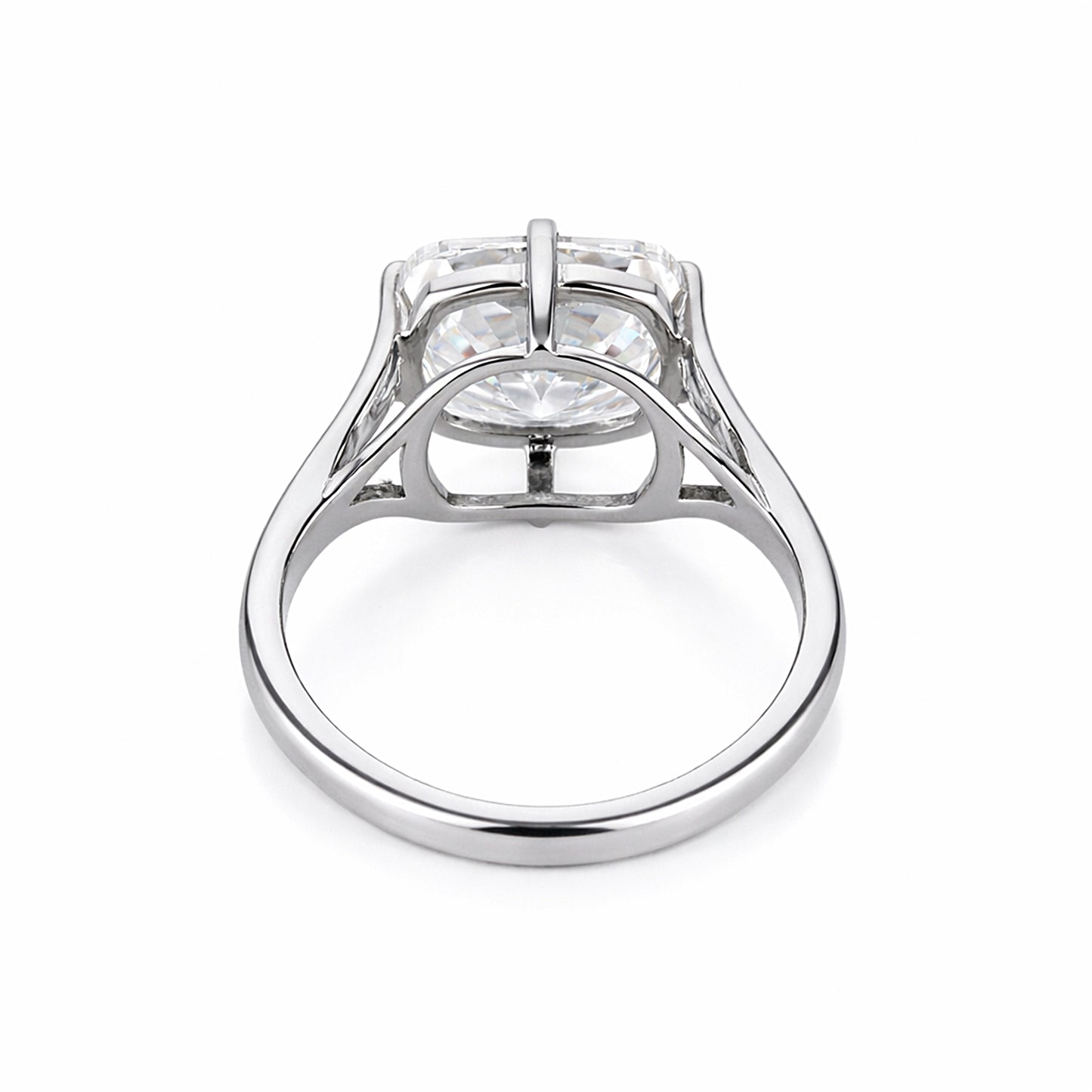 6 Ct Certified Radiant Cut White Soliaire Moissanite Gold Vermeil Ring