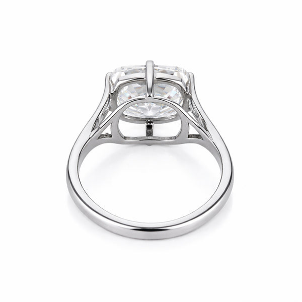 6 Ct Certified Radiant Cut White Soliaire Moissanite Gold Vermeil Ring