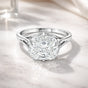 6 Ct Certified Radiant Cut White Soliaire Moissanite Gold Vermeil Ring