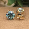 5.00ct DEW Blue Moissanite Round Stud Earrings