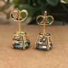 5.00ct DEW Blue Moissanite Round Stud Earrings