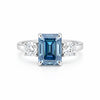2.50 carat cushion cut fancy blue lab-grown diamond ring in 18k gold vermeil