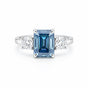 2.50 Ct Cushion Cut Blue Lab Grown Diamond Ring — VS1 Clarity, 18k Gold Vermeil