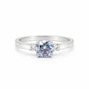 2.60 carat emerald cut fancy blue lab-grown diamond ring in 18k gold vermeil