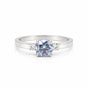 2.60 Ct Emerald Cut Blue Lab Grown Diamond Ring — VS1 Clarity, 18k Gold Vermeil