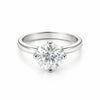 8.5 ct DEW White Moissanite Round Solitaire Ring - 18K Gold Vermeil on 925 Sterling Silver