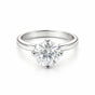 8.5 ct DEW White Moissanite Round Solitaire Ring - 18K Gold Vermeil on 925 Sterling Silver