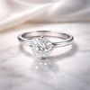8.5 ct DEW White Moissanite Round Solitaire Ring - 18K Gold Vermeil on 925 Sterling Silver