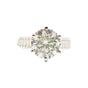 6.6 ct DEW White Moissanite Round Solitaire Ring - 18K Gold Vermeil on 925 Sterling Silver