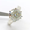 6.6 ct DEW White Moissanite Round Solitaire Ring - 18K Gold Vermeil on 925 Sterling Silver