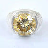 7.1 ct DEW Champagne Moissanite Round Solitaire Ring - 18K Gold Vermeil on 925 Sterling Silver