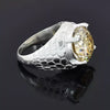 7.1 ct DEW Champagne Moissanite Round Solitaire Ring - 18K Gold Vermeil on 925 Sterling Silver