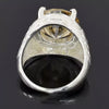 7.1 ct DEW Champagne Moissanite Round Solitaire Ring - 18K Gold Vermeil on 925 Sterling Silver