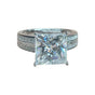 4.9 Ct White Moissanite Princess Solitaire Ring - 925 Sterling Silver Gold Vermeil
