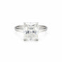 5.36 ct DEW White Moissanite Radiant Solitaire Ring - 18K Gold Vermeil on 925 Sterling Silver
