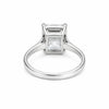 10.0 Ct White Moissanite Emerald Solitaire Ring - 925 Sterling Silver Gold Vermeil