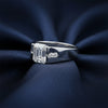 Top view of 2ct emerald cut lab diamond showing classic step-cut faceting