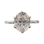 4.85 ct DEW White Moissanite Oval Solitaire Ring - 18K Gold Vermeil on 925 Sterling Silver