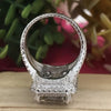16.9 Ct White Moissanite Emerald Solitaire Ring - 925 Sterling Silver Gold Vermeil