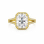 5 Ct Emerald Cut Lab Grown Diamond Ring — VS1 Clarity, 18k Yellow Gold Vermeil
