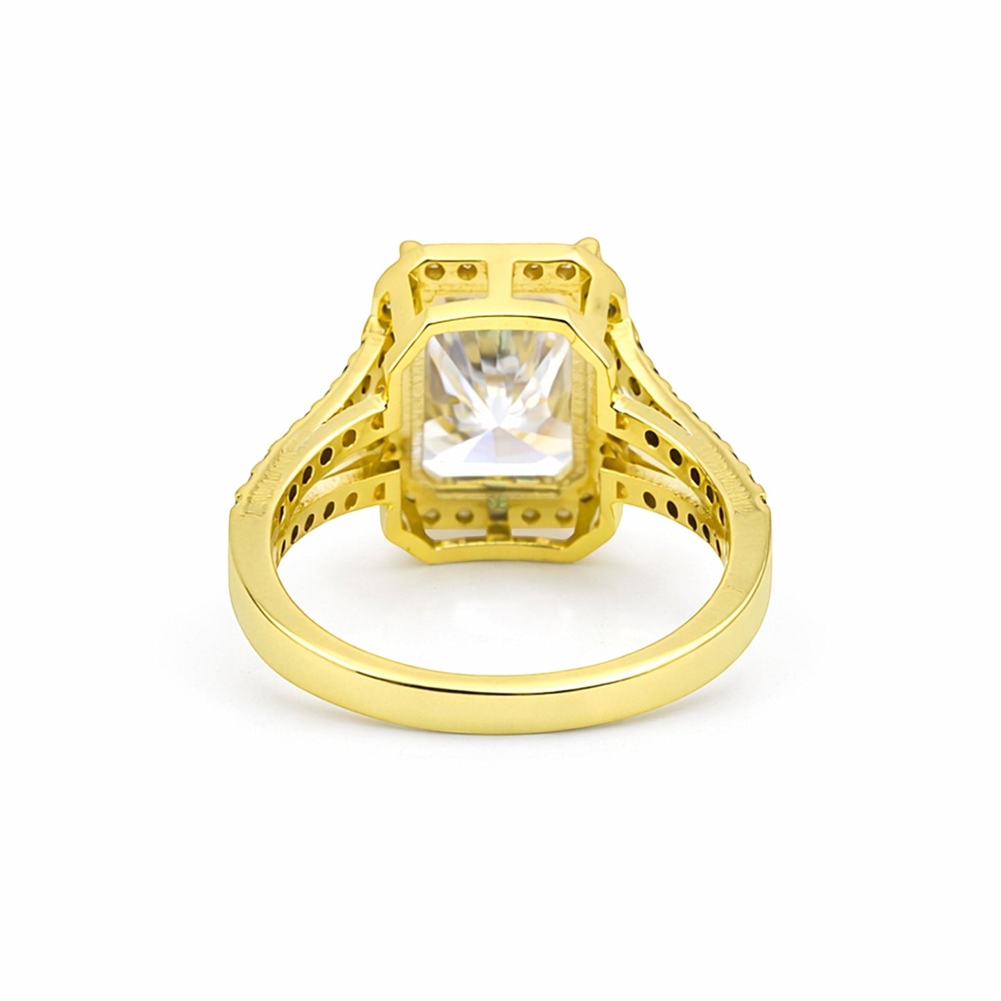 Close-up of large emerald step cut showing pavilion depth and VS1 clarity