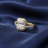 Top view of 5ct emerald lab diamond showing exceptional spread and step facets