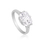 24.30 ct DEW Certified Radiant Cut White Solitaire Moissanite Gold Vermeil Ring