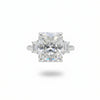 5.7 ct DEW White Moissanite Radiant Solitaire Ring - 18K Gold Vermeil on 925 Sterling Silver
