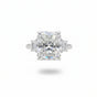 5.7 ct DEW White Moissanite Radiant Solitaire Ring - 18K Gold Vermeil on 925 Sterling Silver