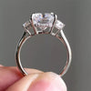 5.7 ct DEW White Moissanite Radiant Solitaire Ring - 18K Gold Vermeil on 925 Sterling Silver