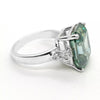 7.8 ct DEW Blue Moissanite Emerald Solitaire Ring - 18K Gold Vermeil on 925 Sterling Silver