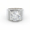 5.95 Ct White Moissanite Round Solitaire Ring - 925 Sterling Silver Gold Vermeil