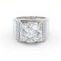 5.95 Ct White Moissanite Round Solitaire Ring - 925 Sterling Silver Gold Vermeil