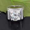 5.95 Ct White Moissanite Round Solitaire Ring - 925 Sterling Silver Gold Vermeil